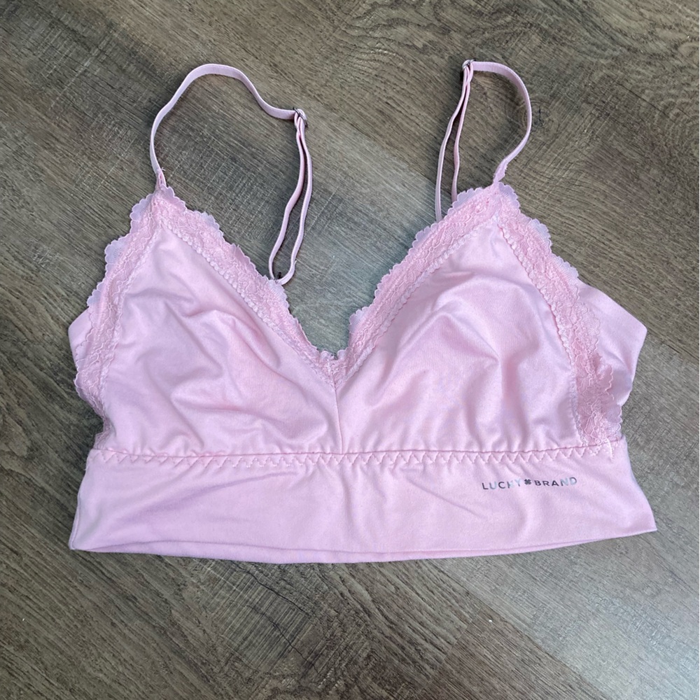 Lucky Brand Women's Pink Wireless Bralettes Super Soft Size Medium